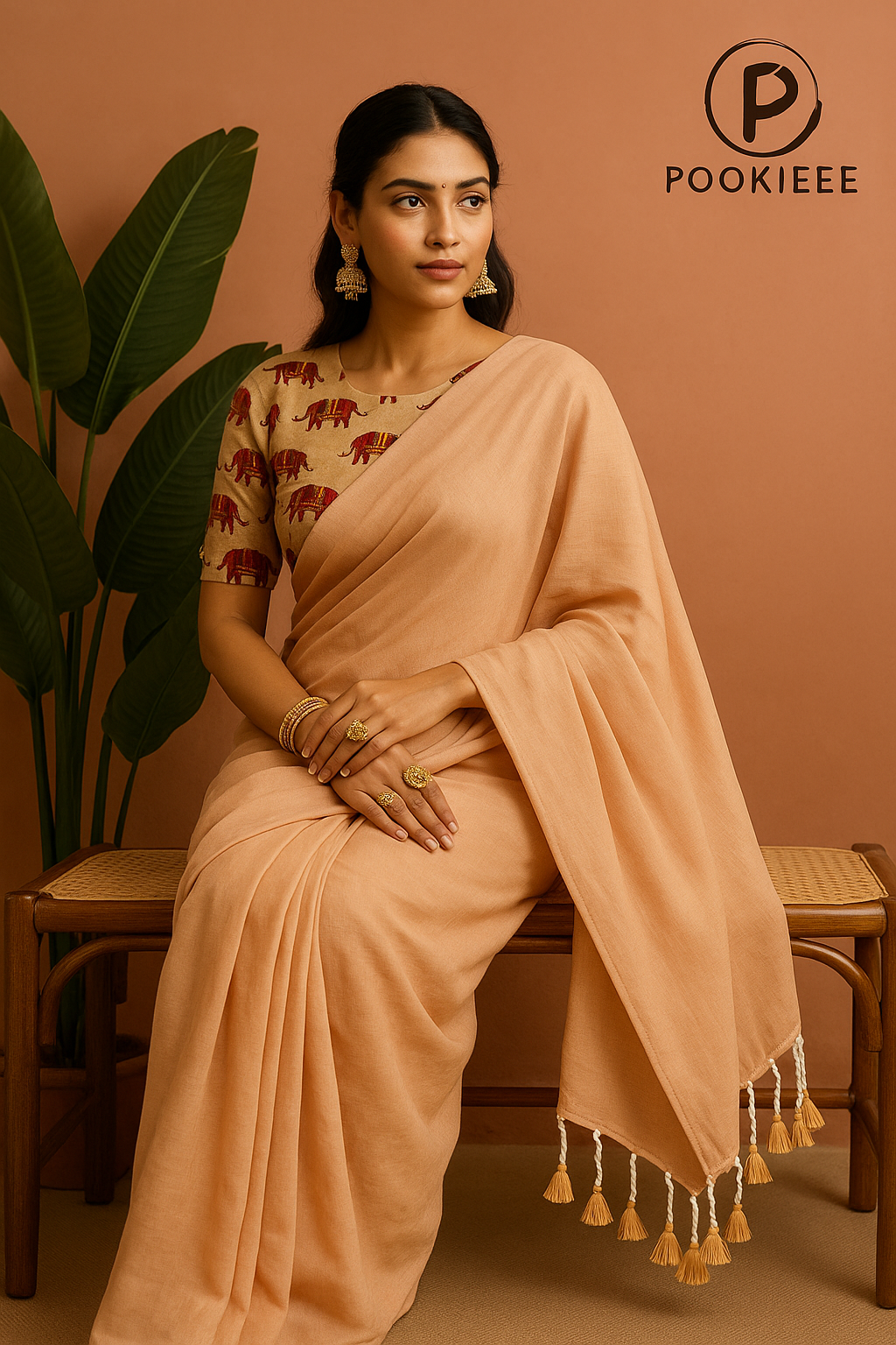 Khadi Cotton Saree with Blouse Piece